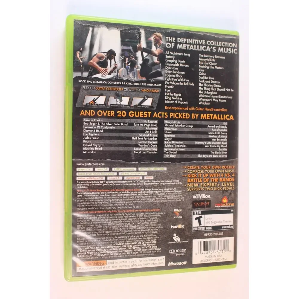 Guitar Hero: Metallica (Microsoft Xbox 360, 2009) Authentic, Complete, Tested